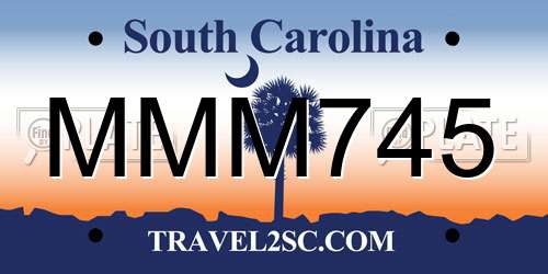 MMM745 South Carolina License Plate