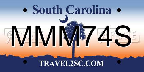 MMM74S South Carolina License Plate