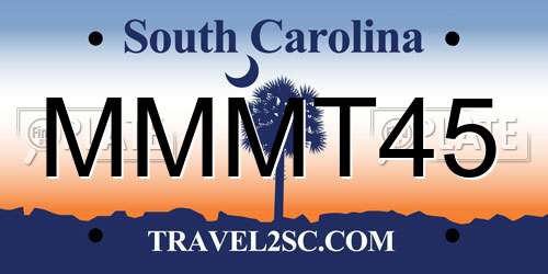 MMMT45 South Carolina License Plate