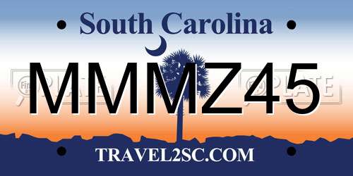 MMMZ45 South Carolina License Plate