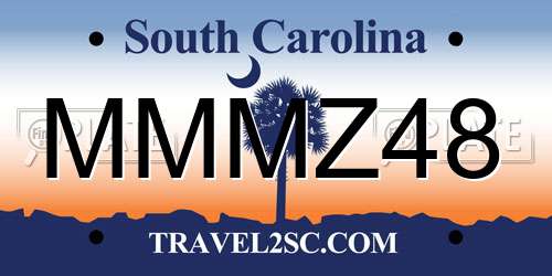 MMMZ48 South Carolina License Plate