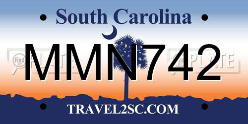 MMN742 South Carolina License Plate