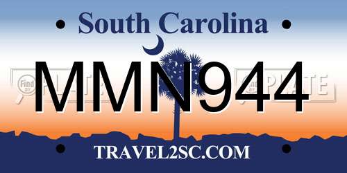 MMN944 South Carolina License Plate
