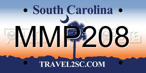 MMP208 South Carolina License Plate