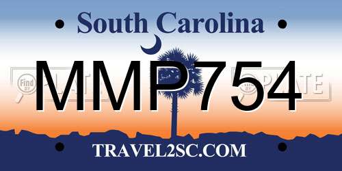MMP754 South Carolina License Plate