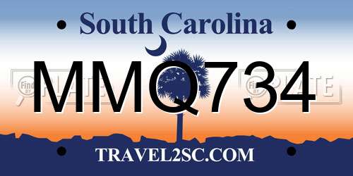 MMQ734 South Carolina License Plate