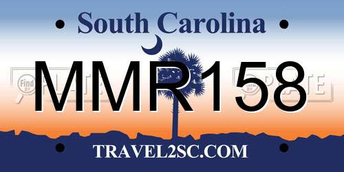 MMR158 South Carolina License Plate
