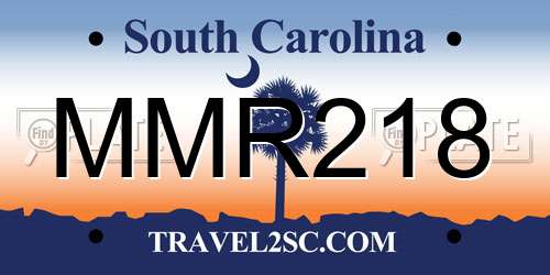 MMR218 South Carolina License Plate