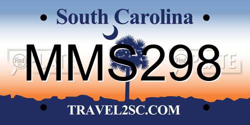 MMS298 South Carolina License Plate