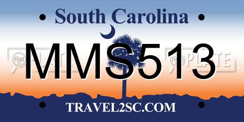MMS513 South Carolina License Plate