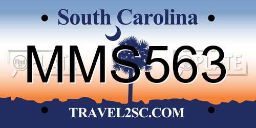 MMS563 South Carolina License Plate