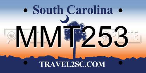 MMT253 South Carolina License Plate