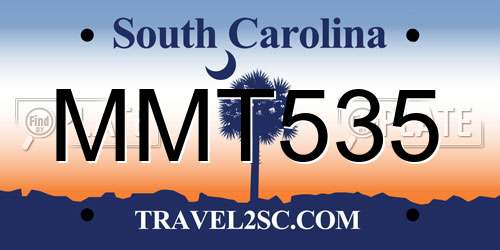 MMT535 South Carolina License Plate