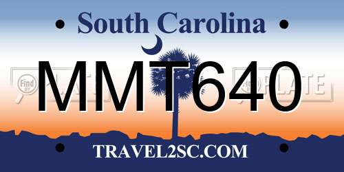 MMT640 South Carolina License Plate