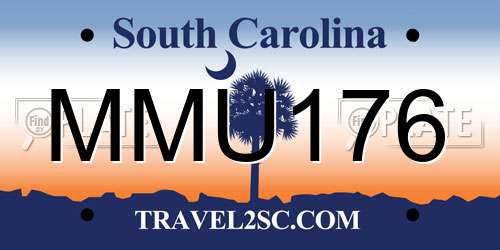 MMU176 South Carolina License Plate