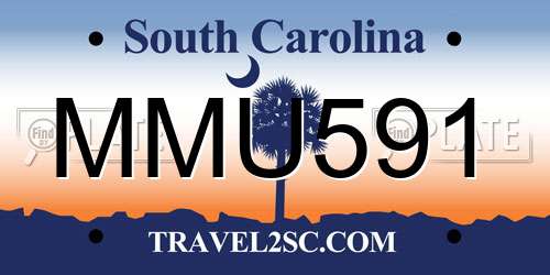 MMU591 South Carolina License Plate