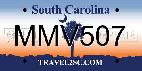 MMV507 South Carolina License Plate