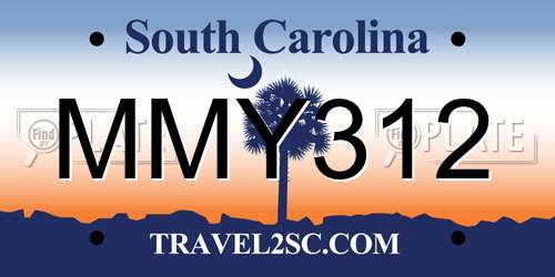 MMY312 South Carolina License Plate