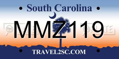 MMZ119 South Carolina License Plate