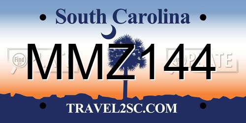 MMZ144 South Carolina License Plate