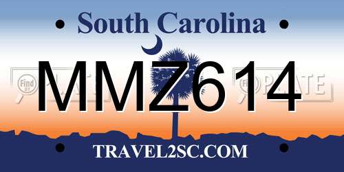 MMZ614 South Carolina License Plate