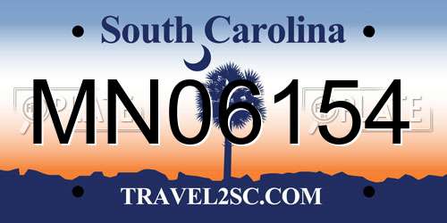 MN06154 South Carolina License Plate