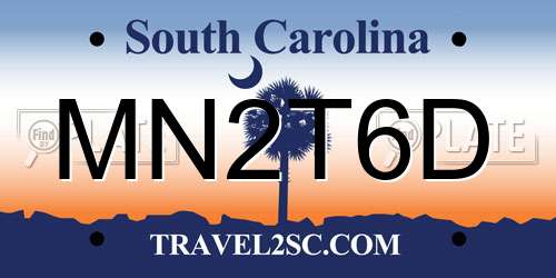 MN2T6D South Carolina License Plate