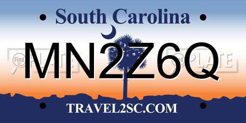 MN2Z6Q South Carolina License Plate
