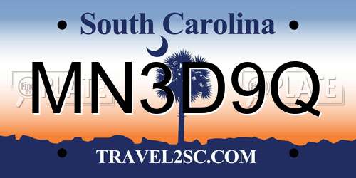 MN3D9Q South Carolina License Plate