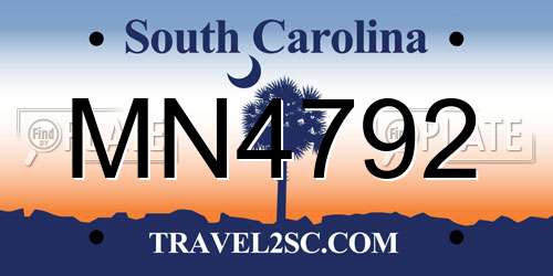 MN4792 South Carolina License Plate