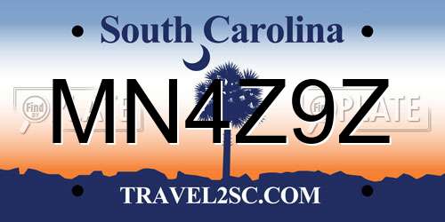 MN4Z9Z South Carolina License Plate