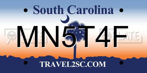 MN5T4F South Carolina License Plate