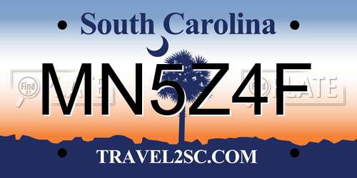 MN5Z4F South Carolina License Plate