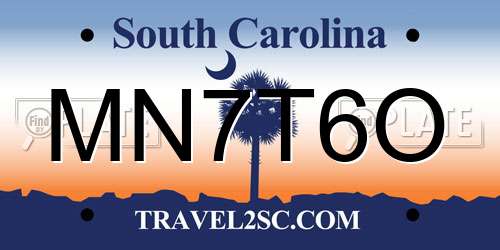 MN7T6O South Carolina License Plate