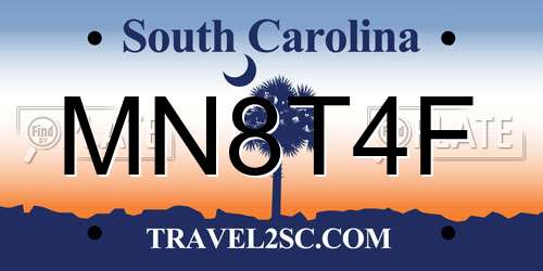 MN8T4F South Carolina License Plate