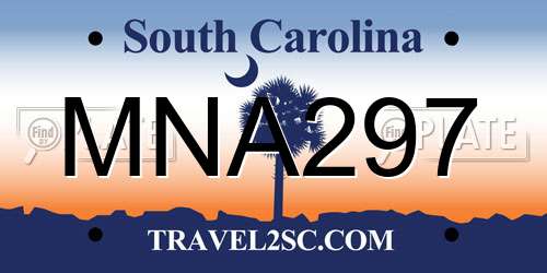 MNA297 South Carolina License Plate