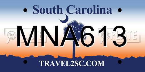 MNA613 South Carolina License Plate