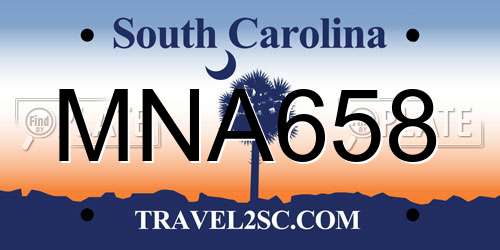 MNA658 South Carolina License Plate