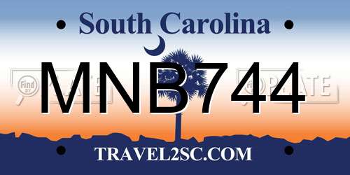 MNB744 South Carolina License Plate