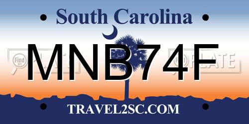 MNB74F South Carolina License Plate