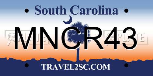 MNCR43 South Carolina License Plate