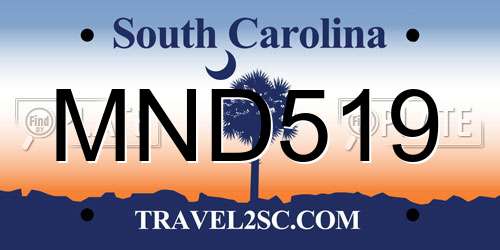 MND519 South Carolina License Plate