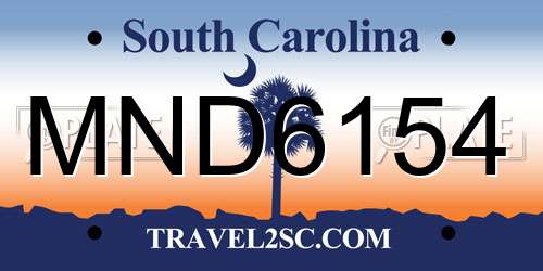 MND6154 South Carolina License Plate