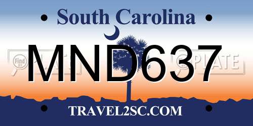 MND637 South Carolina License Plate