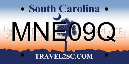 MNE09Q South Carolina License Plate