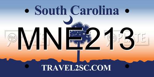 MNE213 South Carolina License Plate