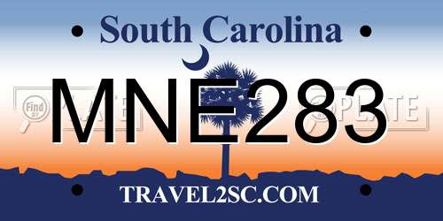 MNE283 South Carolina License Plate