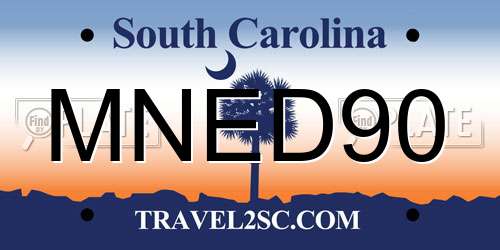 MNED90 South Carolina License Plate