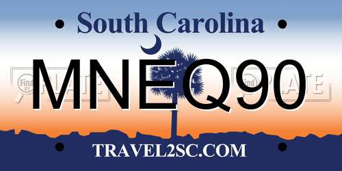 MNEQ90 South Carolina License Plate