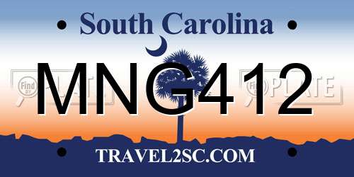 MNG412 South Carolina License Plate